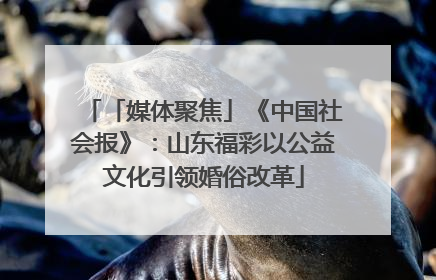 「媒体聚焦」《中国社会报》：山东福彩以公益文化引领婚俗改革