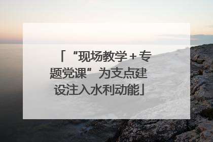 “现场教学＋专题党课”为支点建设注入水利动能