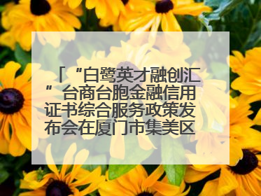 “白鹭英才融创汇”台商台胞金融信用证书综合服务政策发布会在厦门市集美区成功举办