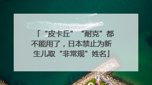 “皮卡丘”“耐克”都不能用了，日本禁止为新生儿取“非常规”姓名