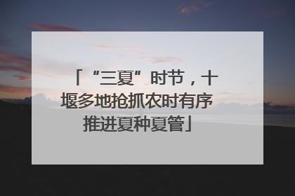 “三夏”时节，十堰多地抢抓农时有序推进夏种夏管