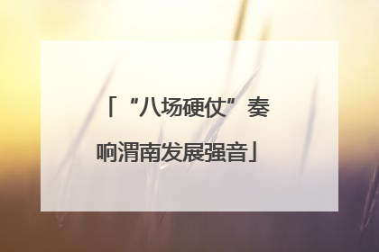 “八场硬仗”奏响渭南发展强音