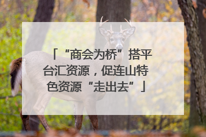 “商会为桥”搭平台汇资源，促连山特色资源“走出去”