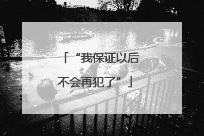 “我保证以后不会再犯了”