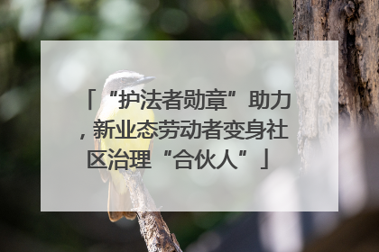 “护法者勋章”助力，新业态劳动者变身社区治理“合伙人”