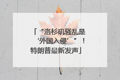 “洛杉矶骚乱是‘外国入侵’”！特朗普最新发声