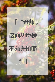 “老师，这面功臣榜不允许拍照”