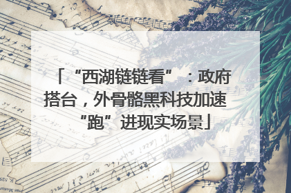 “西湖链链看”：政府搭台，外骨骼黑科技加速“跑”进现实场景