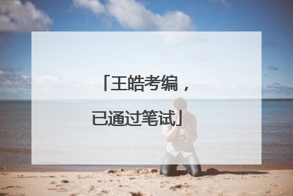 王皓考编，已通过笔试