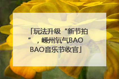 玩法升级“新节拍”，嵊州氧气BAOBAO音乐节收官