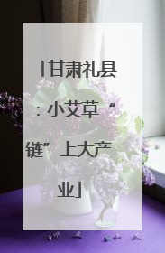 甘肃礼县：小艾草“链”上大产业