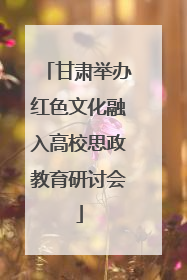 甘肃举办红色文化融入高校思政教育研讨会