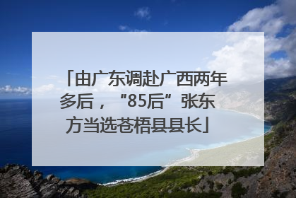 由广东调赴广西两年多后，“85后”张东方当选苍梧县县长