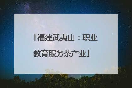 福建武夷山：职业教育服务茶产业