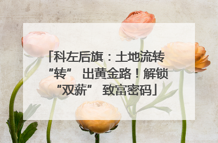 科左后旗：土地流转 “转” 出黄金路！解锁 “双薪” 致富密码