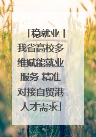 稳就业丨我省高校多维赋能就业服务 精准对接自贸港人才需求