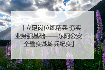 立足岗位练精兵 夯实业务强基础——东阿公安全警实战练兵纪实