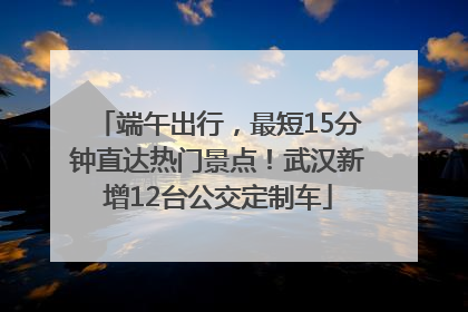 端午出行，最短15分钟直达热门景点！武汉新增12台公交定制车