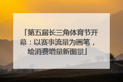 第五届长三角体育节开幕：以赛事流量为画笔，绘消费增量新图景