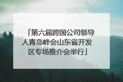 第六届跨国公司领导人青岛峰会山东省开发区专场推介会举行