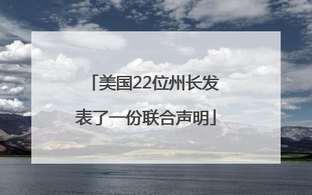 美国22位州长发表了一份联合声明