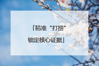 精准“打捞”锁定核心证据