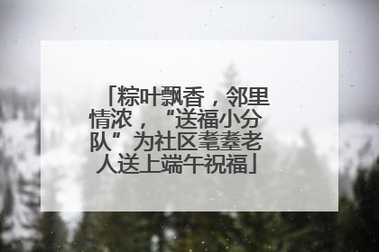 粽叶飘香，邻里情浓，“送福小分队”为社区耄耋老人送上端午祝福