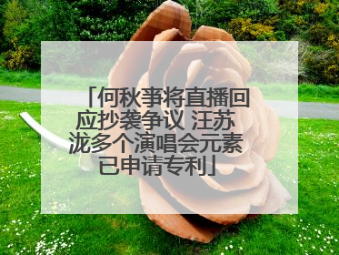 何秋亊将直播回应抄袭争议 汪苏泷多个演唱会元素已申请专利