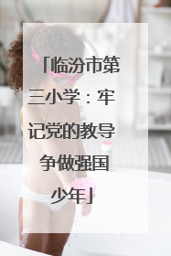 临汾市第三小学：牢记党的教导 争做强国少年