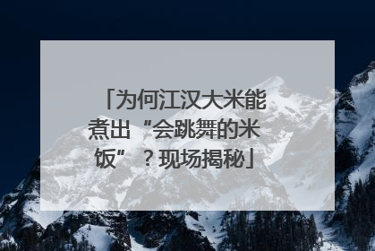 为何江汉大米能煮出“会跳舞的米饭”？现场揭秘