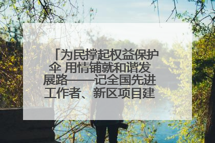 为民撑起权益保护伞 用情铺就和谐发展路——记全国先进工作者、新区项目建设中心干部卢小勇