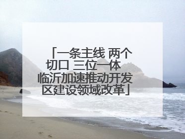 一条主线 两个切口 三位一体 临沂加速推动开发区建设领域改革