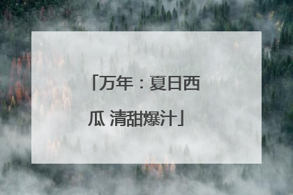 万年：夏日西瓜 清甜爆汁