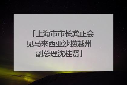 上海市市长龚正会见马来西亚沙捞越州副总理沈桂贤
