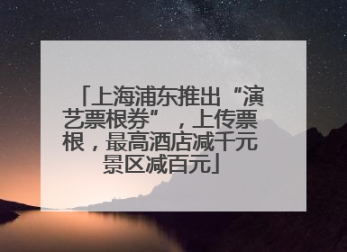 上海浦东推出“演艺票根券”，上传票根，最高酒店减千元景区减百元