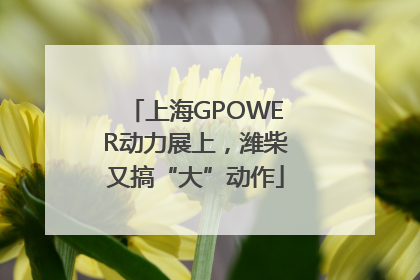 上海GPOWER动力展上，潍柴又搞“大”动作