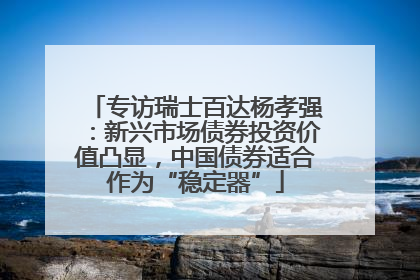 专访瑞士百达杨孝强：新兴市场债券投资价值凸显，中国债券适合作为“稳定器”