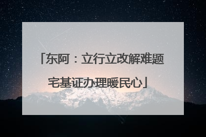 东阿：立行立改解难题 宅基证办理暖民心