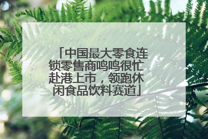 中国最大零食连锁零售商鸣鸣很忙赴港上市，领跑休闲食品饮料赛道