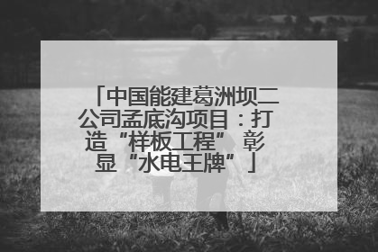中国能建葛洲坝二公司孟底沟项目：打造“样板工程” 彰显“水电王牌”