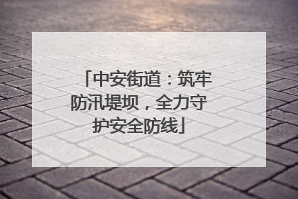 中安街道：筑牢防汛堤坝，全力守护安全防线