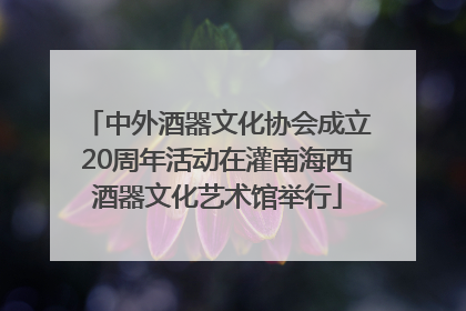 中外酒器文化协会成立20周年活动在灌南海西酒器文化艺术馆举行