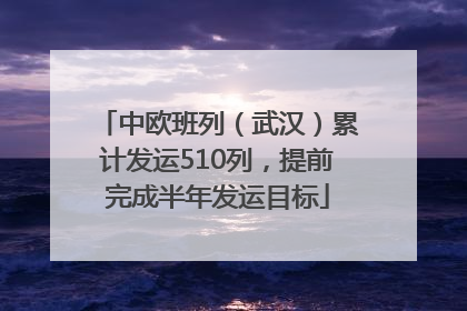 中欧班列（武汉）累计发运510列，提前完成半年发运目标