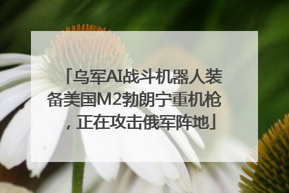 乌军AI战斗机器人装备美国M2勃朗宁重机枪，正在攻击俄军阵地