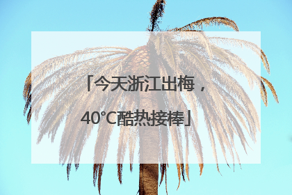 今天浙江出梅，40℃酷热接棒