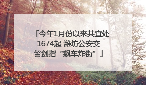今年1月份以来共查处1674起 潍坊公安交警剑指“飙车炸街”