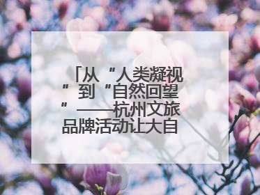 从“人类凝视”到“自然回望”——杭州文旅品牌活动让大自然“发声”