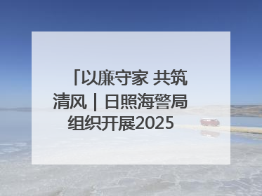 以廉守家 共筑清风｜日照海警局组织开展2025年集中送廉活动