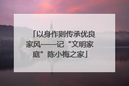 以身作则传承优良家风——记“文明家庭”陈小梅之家