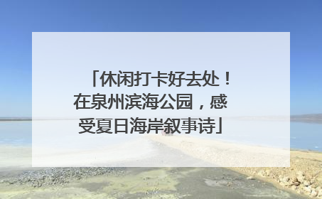 休闲打卡好去处！在泉州滨海公园，感受夏日海岸叙事诗